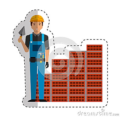 Construction professional avatar character Vector Illustration