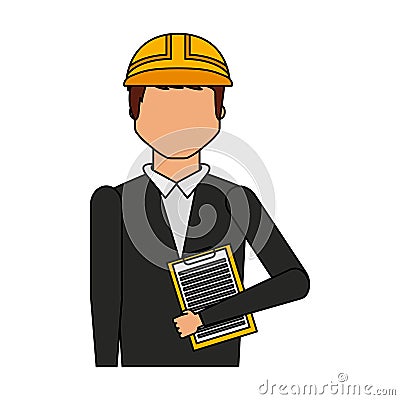 Construction professional avatar character Vector Illustration