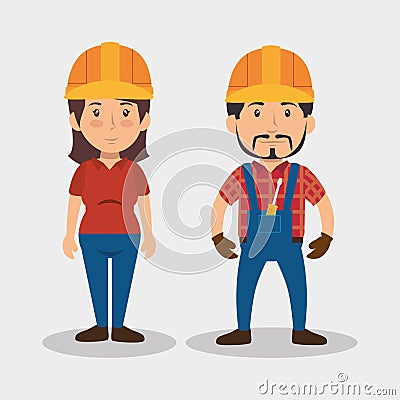 Construction professional avatar character Vector Illustration