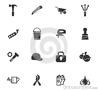 Construction and repair icons set Vector Illustration