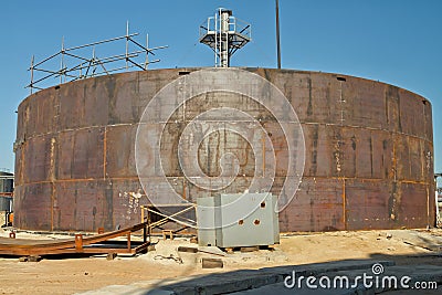 Construction of the reservoir Stock Photo