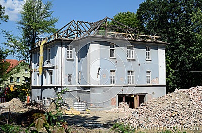 Construction of a residential home Stock Photo