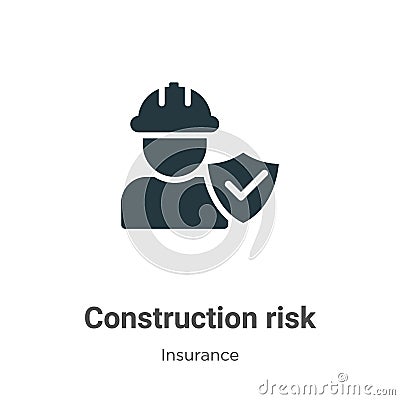 Construction risk vector icon on white background. Flat vector construction risk icon symbol sign from modern insurance collection Vector Illustration