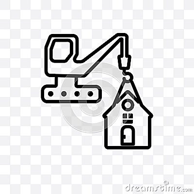 construction risk vector linear icon isolated on transparent background, construction risk transparency concept can be used for we Vector Illustration