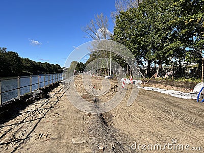 Construction of roadbed, repair, reconstruction of the highway. Poland, Wroclaw Stock Photo