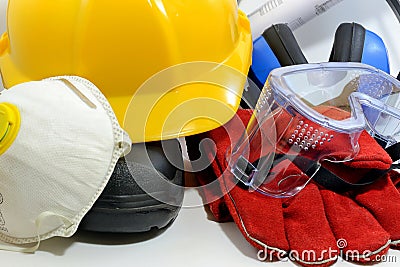 Construction safety equipment Stock Photo