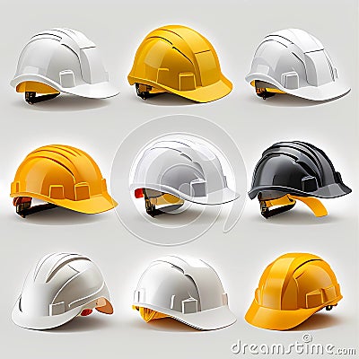 Construction Safety Helmet, Made with Generative AI Stock Photo