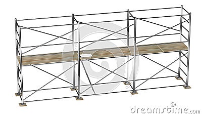 Construction scaffolding (2 floors) Stock Photo