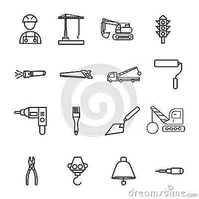 Construction sing symbol- vector icon set Vector Illustration