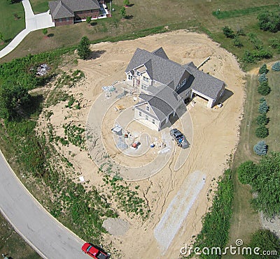 Construction site aerial photo Stock Photo