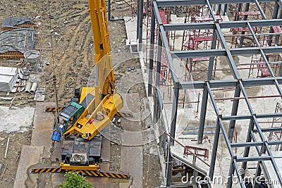Construction site building worker industrial work engineering Editorial Stock Photo