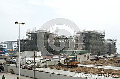 Construction site of the Casino Macau Palace Editorial Stock Photo