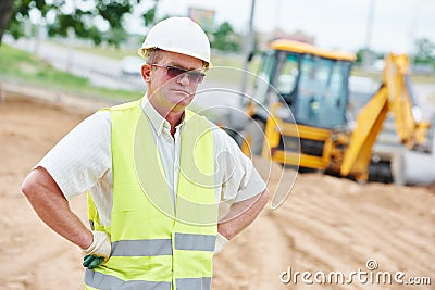 Construction site manager worker portrait Stock Photo