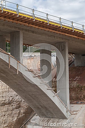 Construction site motorway bridge Stock Photo