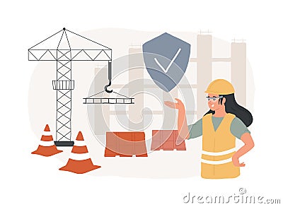 Construction site protection isolated concept vector illustration. Vector Illustration