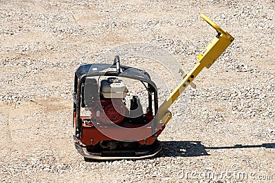 Construction site with the rammer Stock Photo