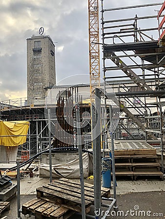 Construction site at Stuttgart main station for the Stuttgart21 railway project Editorial Stock Photo