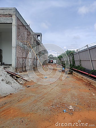 Construction Site unfinished external building Stock Photo