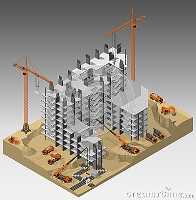 The construction site. Vector Illustration