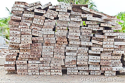 Construction, stack cement sheets Stock Photo