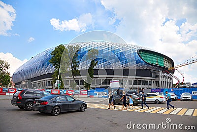 The construction of the stadium Dynamo in Moscow Editorial Stock Photo