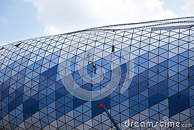 The construction of the stadium Dynamo in Moscow Editorial Stock Photo