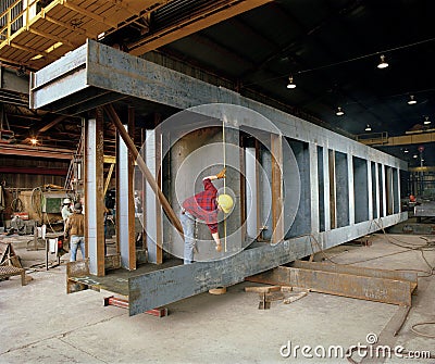 Construction: Steel Fabrication Stock Photo