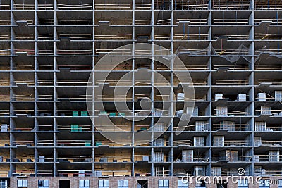 Construction stopped due to the coronavirus epidemic, the background of an unfinished building Stock Photo