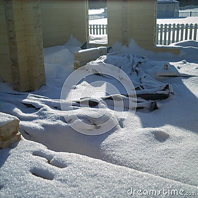 Construction stopped due to low temperature Stock Photo