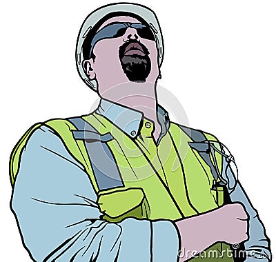 Construction Supervision Vector Illustration