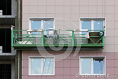 construction suspended cradle Stock Photo