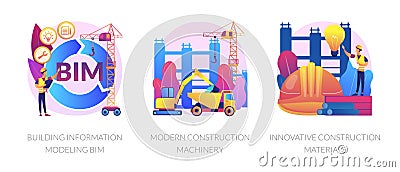 Construction technology innovation abstract concept vector illustrations. Vector Illustration