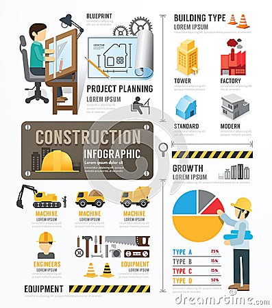 Construction Template Design Infographic . concept vector illustration Vector Illustration