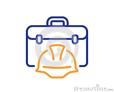 Construction toolbox line icon. Architect portfolio sign. Vector Vector Illustration