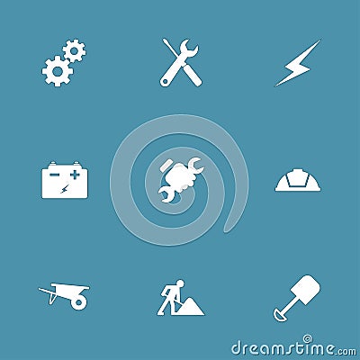 Construction Tools Vector Icon Set Vector Illustration