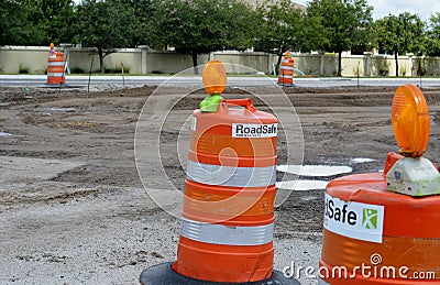 Construction/Traffic Safety Barrel Editorial Stock Photo