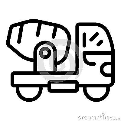 Construction truck icon outline vector. Site linear Vector Illustration