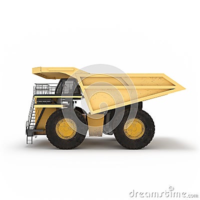 Construction truck side view isolated 3d rendering Stock Photo