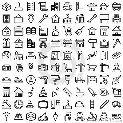 Construction Vector Icons set every single icon can be easily modified or edited Stock Photo