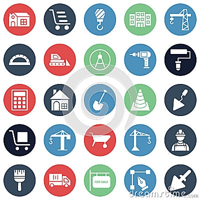 Construction Vector Icons set every single icon can be easily modified or edited Vector Illustration