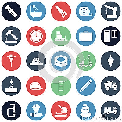 Construction Vector Icons set every single icon can be easily modified or edited Vector Illustration