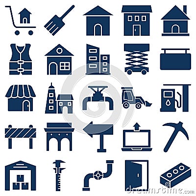 Construction Vector Icons set every single icon can be easily modified or edited Vector Illustration