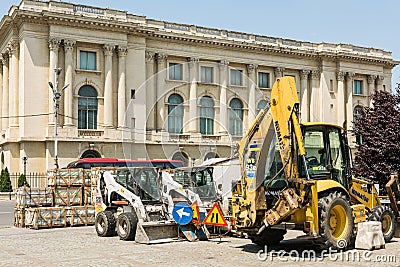 Construction Vehicles Restyle Old Street Editorial Stock Photo