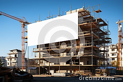 Construction visualization Scaffold and building mock up for efficient project planning Stock Photo