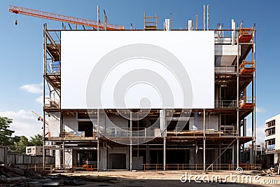 Construction visualization Scaffold and building mock up for efficient project planning Stock Photo