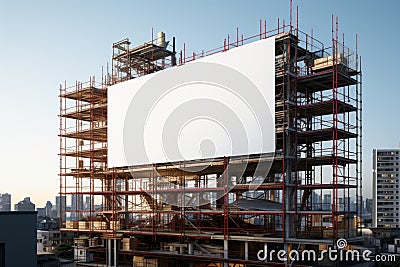 Construction visualization Scaffold and building mock up for efficient project planning Stock Photo