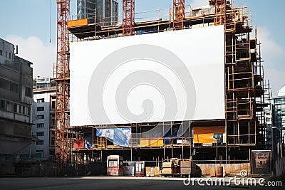 Construction visualization Scaffold and building mock up for efficient project planning Stock Photo