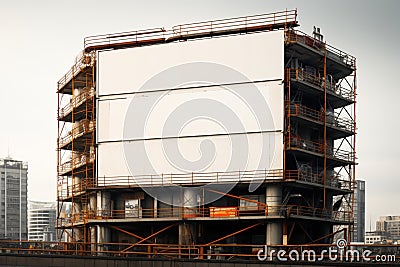 Construction visualization Scaffold and building mock up for efficient project planning Stock Photo