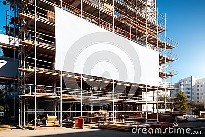 Construction visualization Scaffold and building mock up for efficient project planning Stock Photo