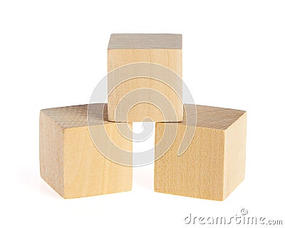 Construction from wooden cubes Stock Photo